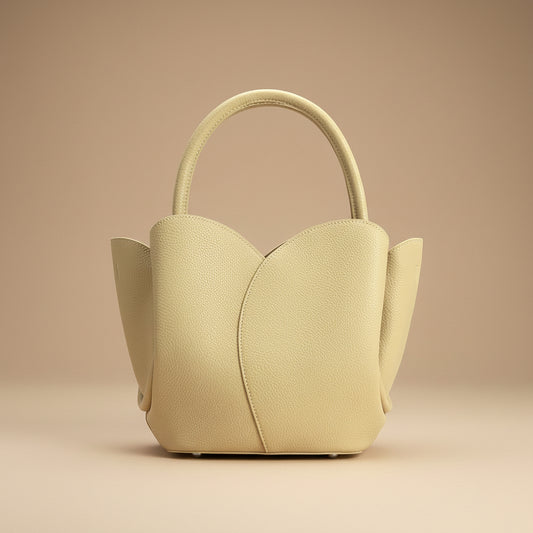 Tulip Top Handle Handbag - Butter