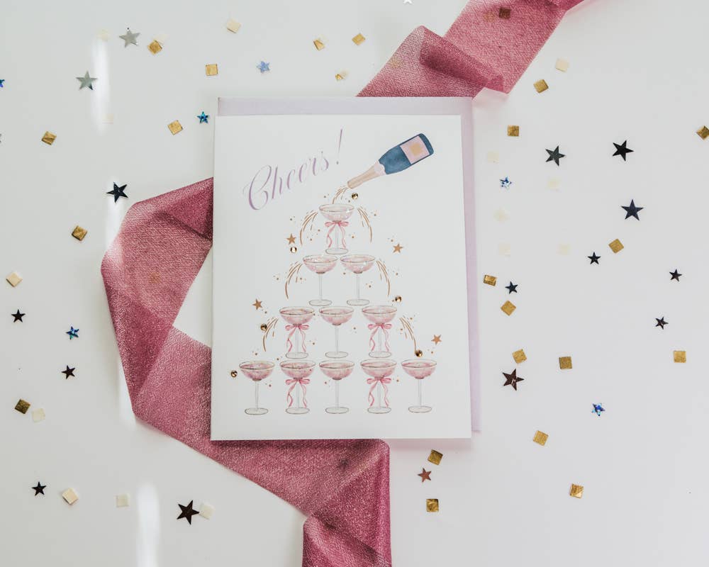 'Champagne Cheers' Congratulations Card
