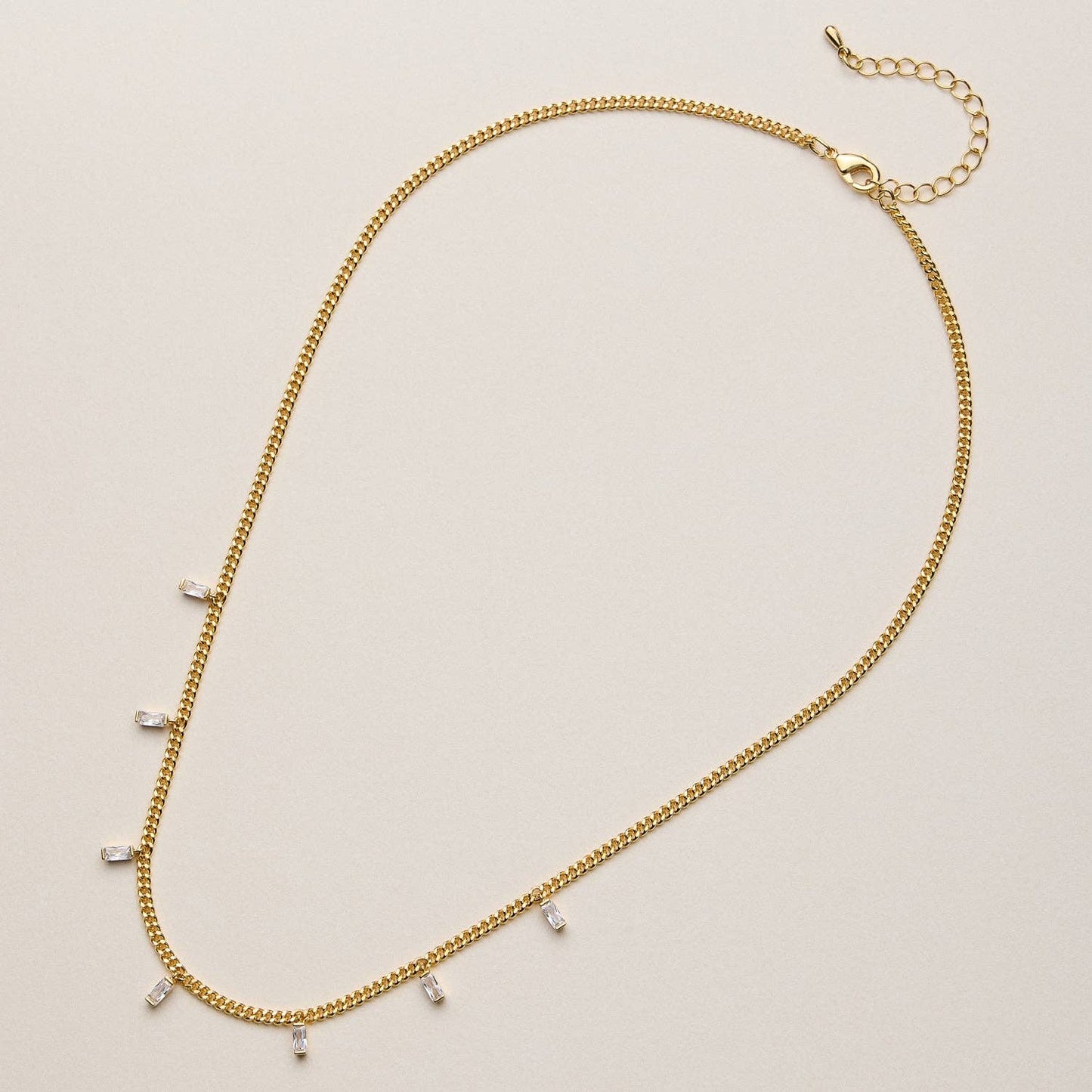 Baguette Crystal Charm Necklace