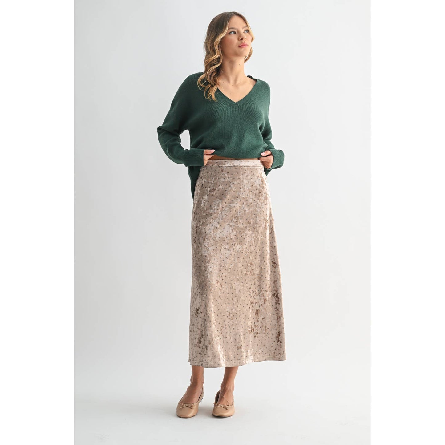 Eva Velvet Midi Skirt