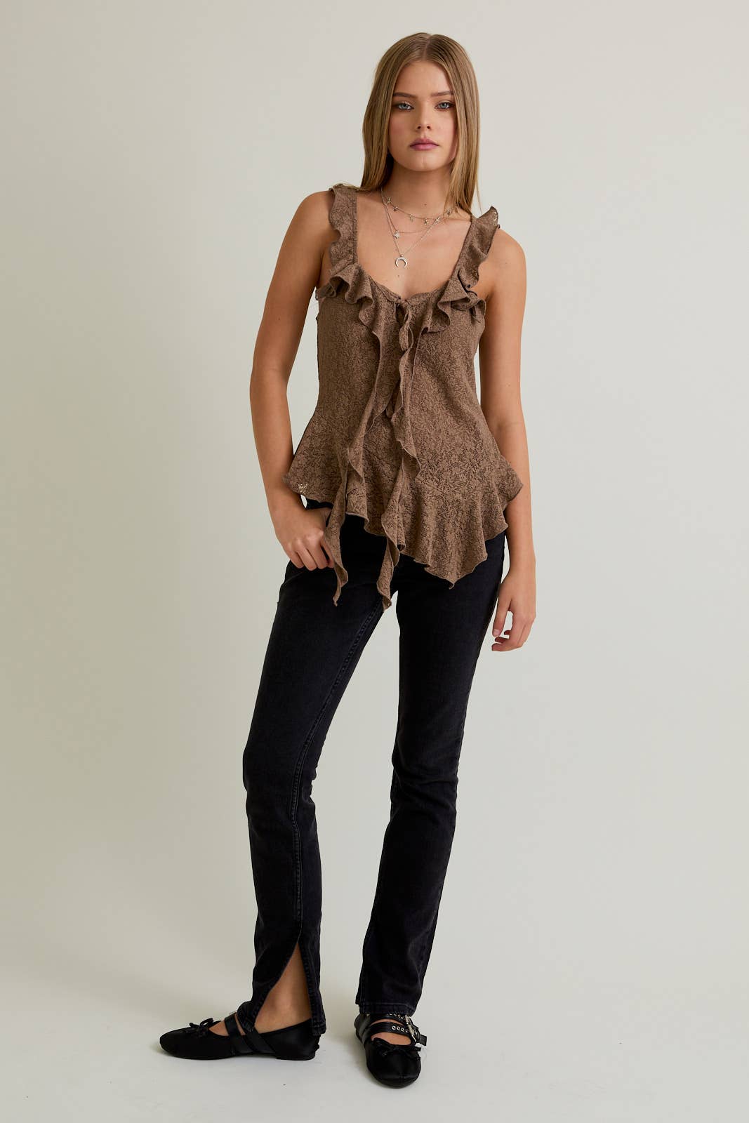 Kendra Lace Ruffle Top