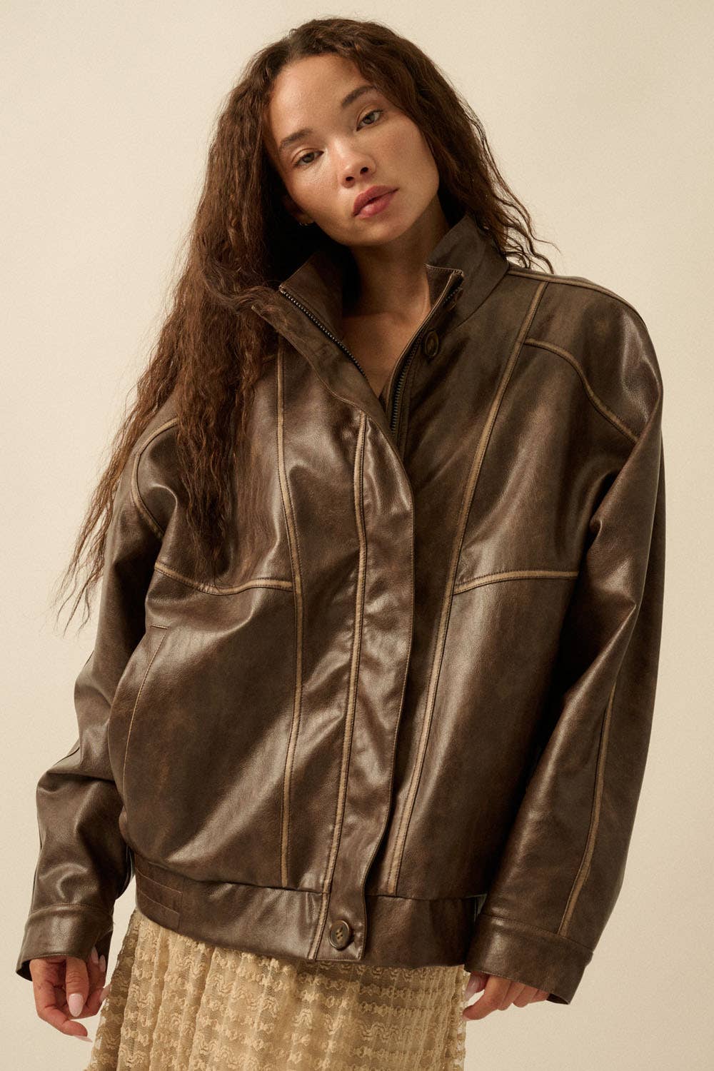 Meredith Leather Piping Jacket