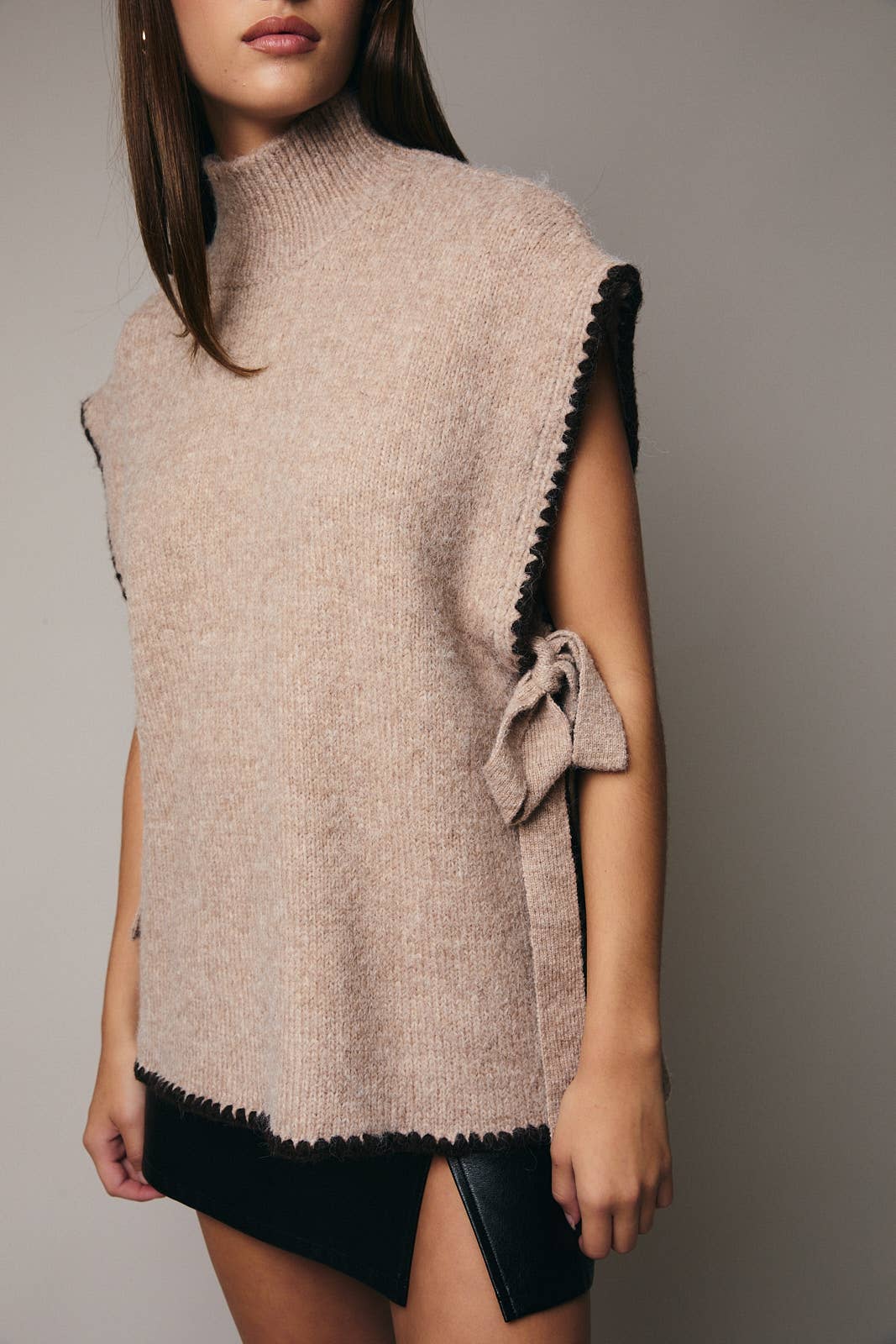 Owen Tie Mock Neck Sweater