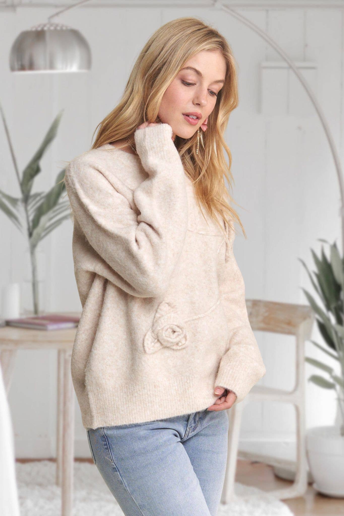 Cara Floral Applique Sweater