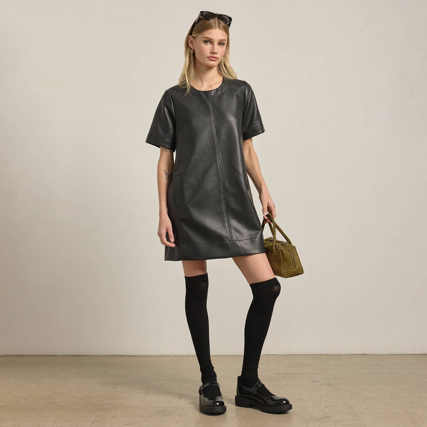 Isabella A-Line Leather Dress