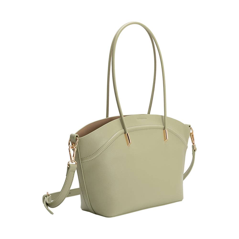 Hazel Leather Tote - Pistachio