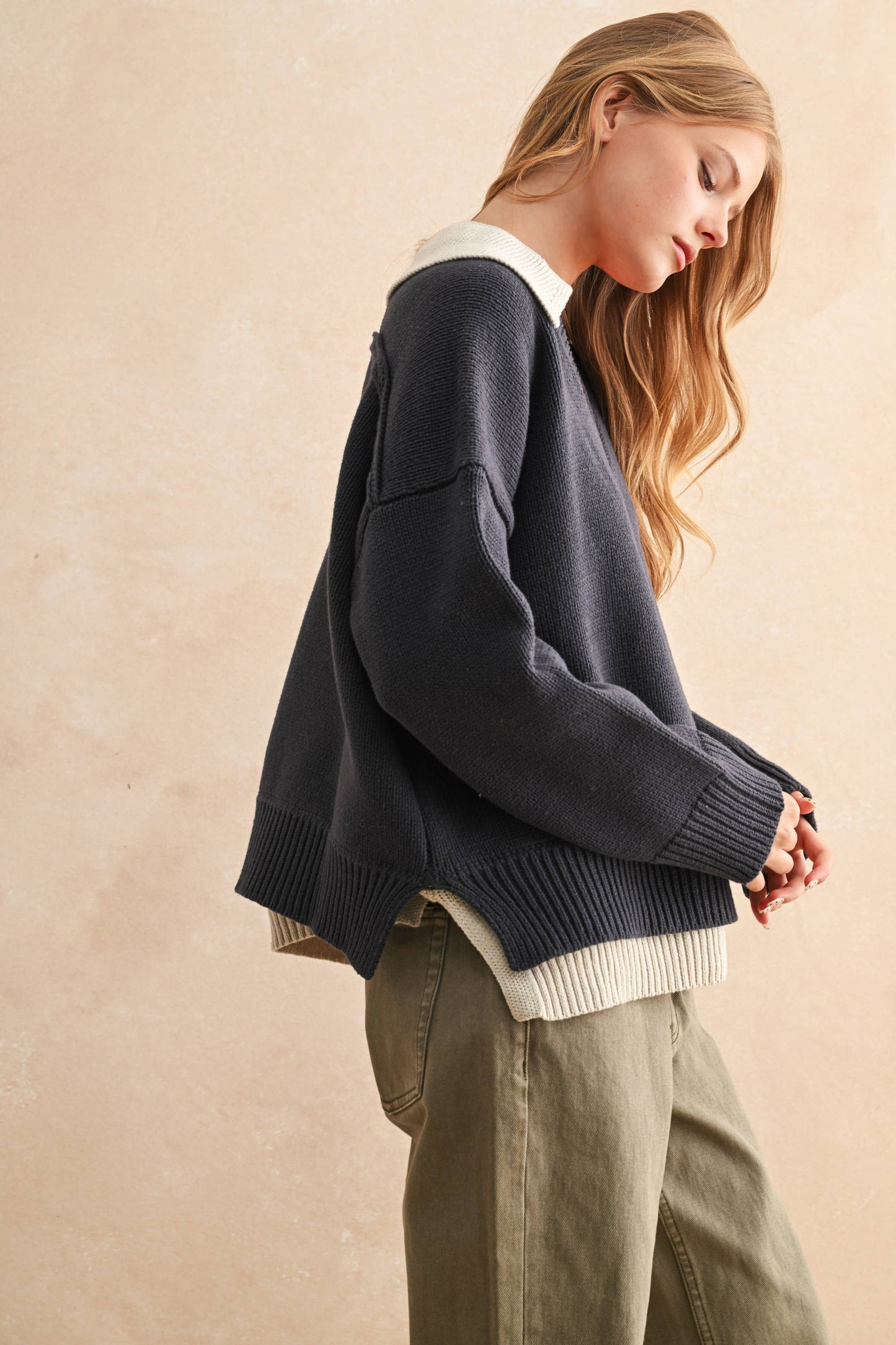 Ellie Contrast Layer Sweater