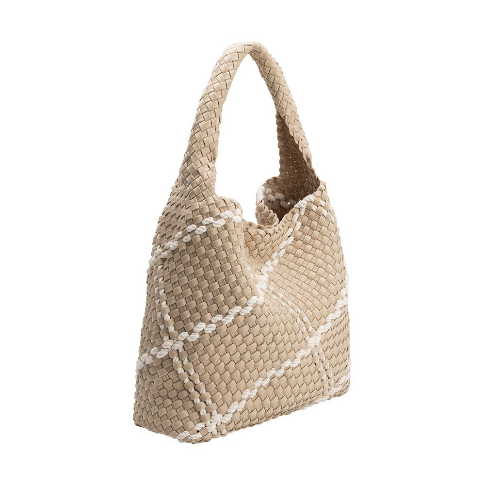 Johanna Woven Shoulder Bag - Almond