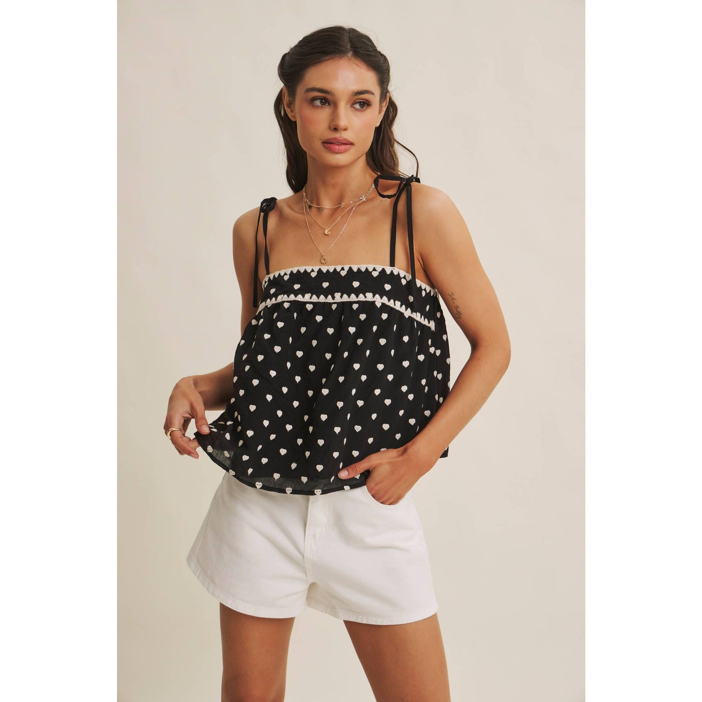 Lovely Hearts Tie Cami