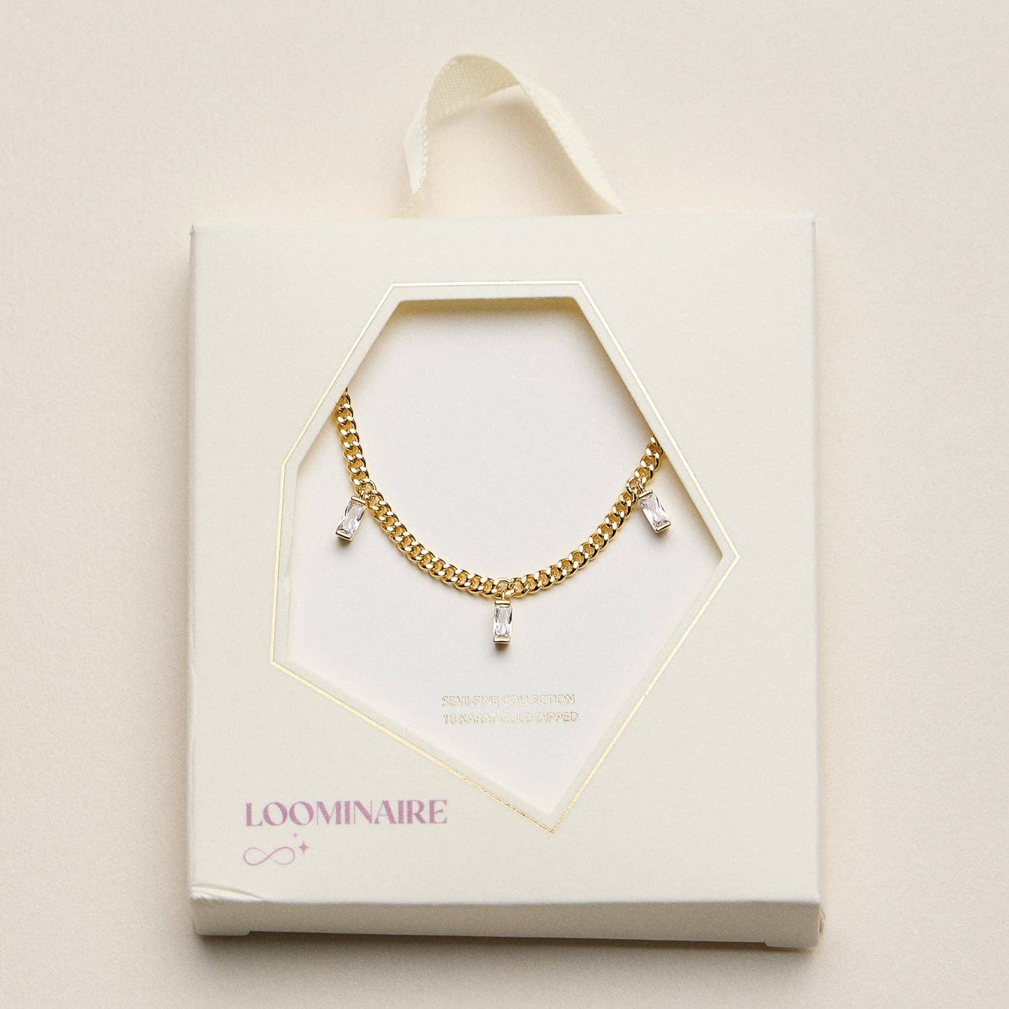 Baguette Crystal Charm Necklace