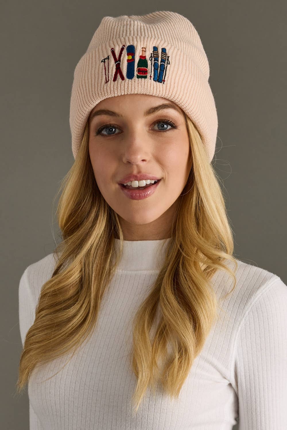 Blush Ski Knit Beanie