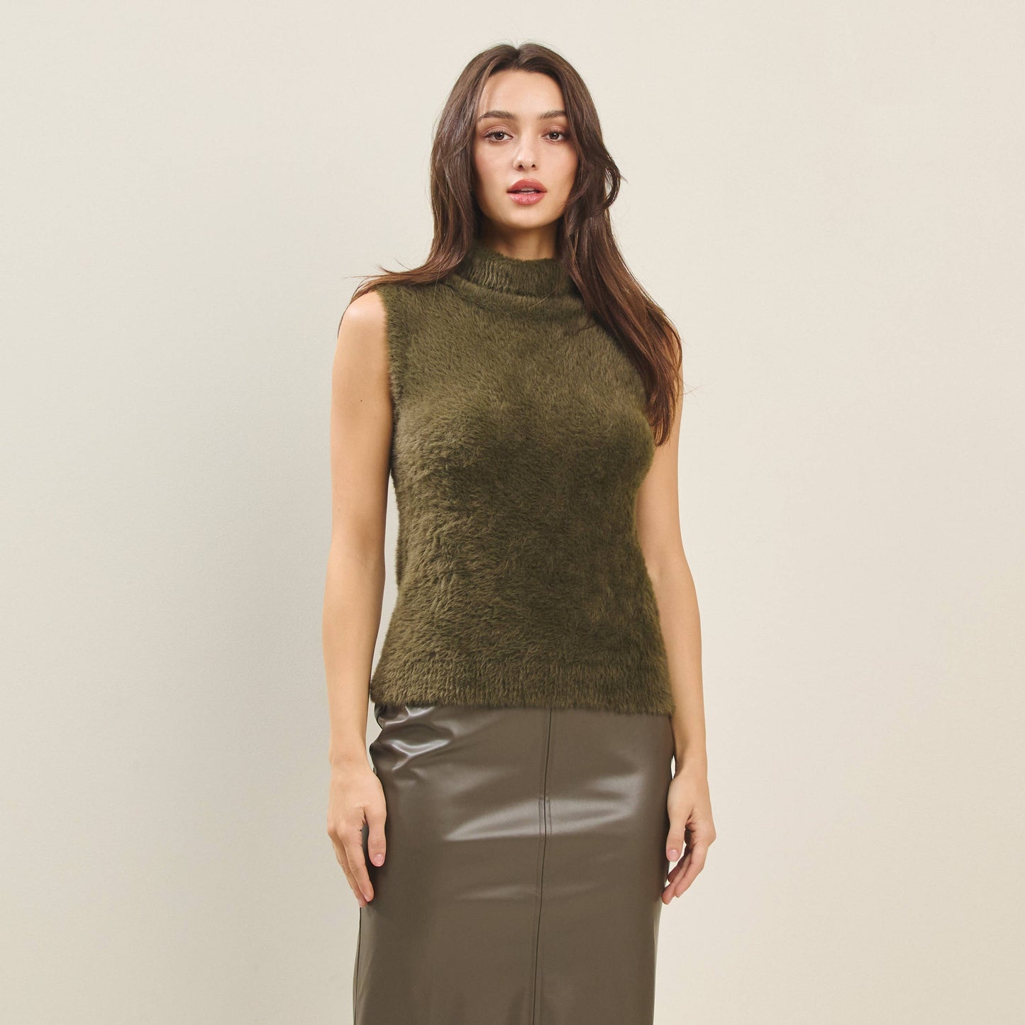 Abigail Furry Mock Neck Sweater