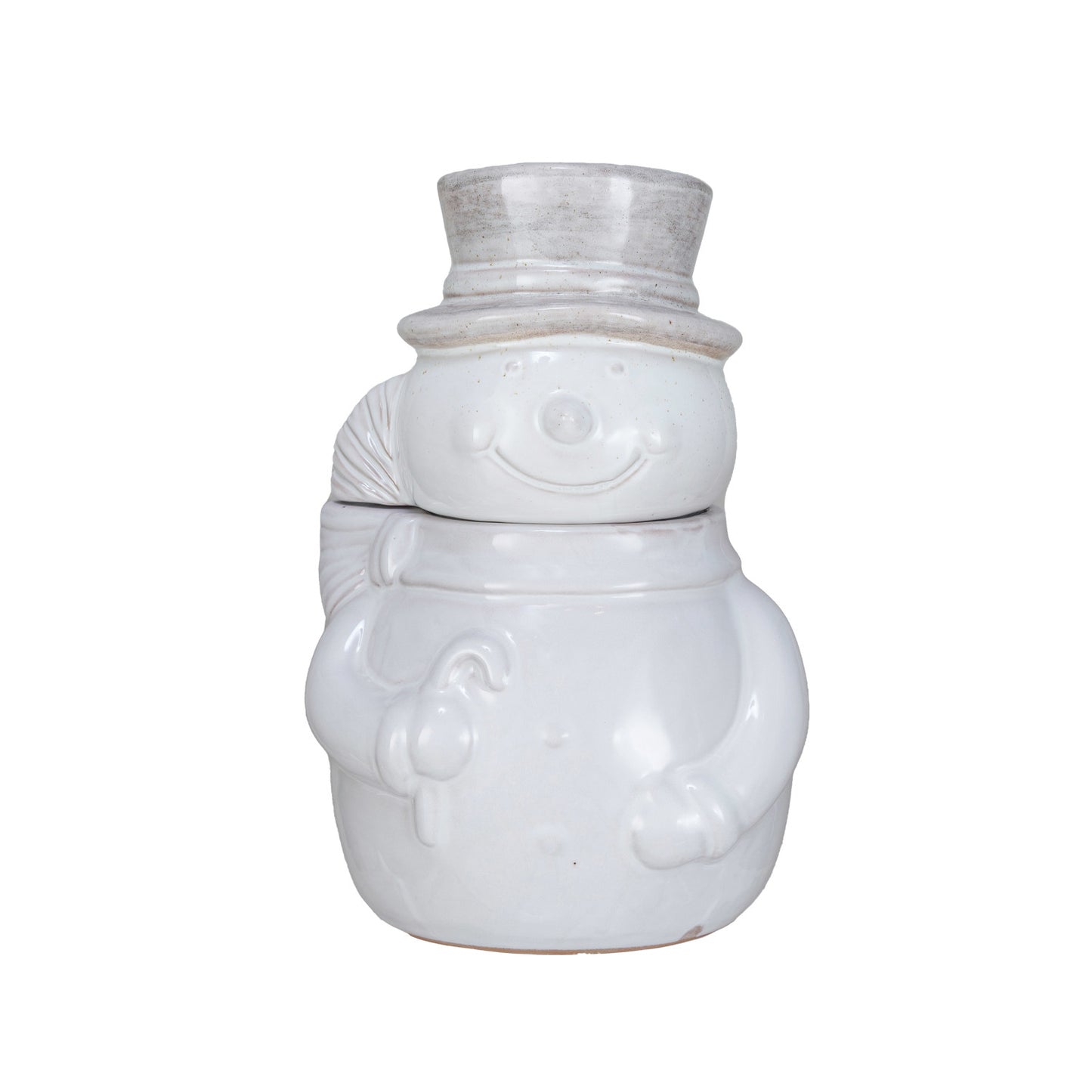 Stoneware Snowman Shaped Cookie Jar, Reactive Glaze (Each One Will Vary)