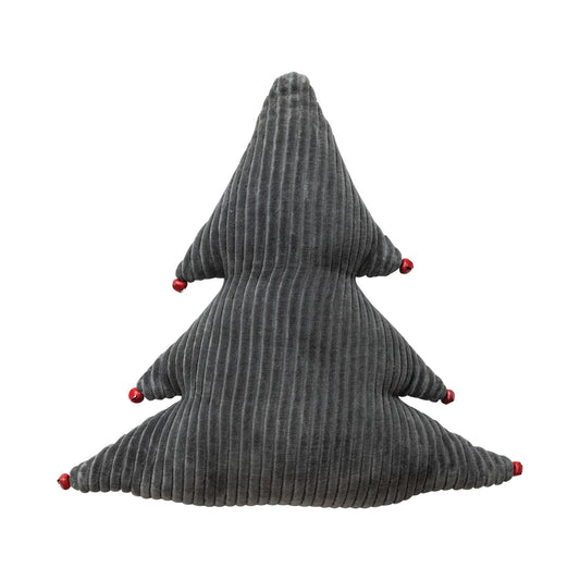 Cotton Corduroy Tree Shaped Pillow with Metal Jingle Bells ©