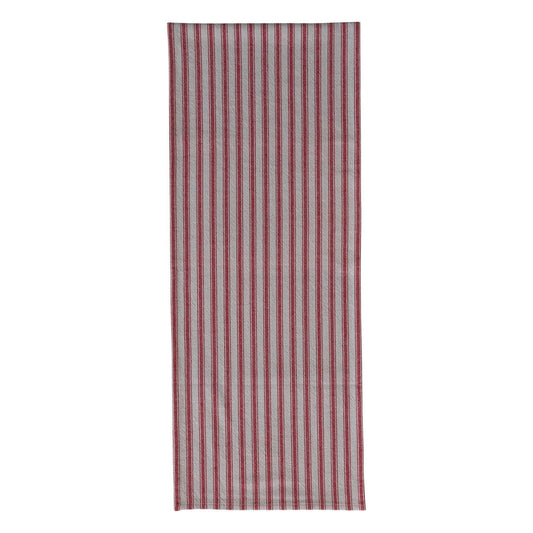 72"L x 14"W Woven Cotton Striped Table Runner, Red & Natural