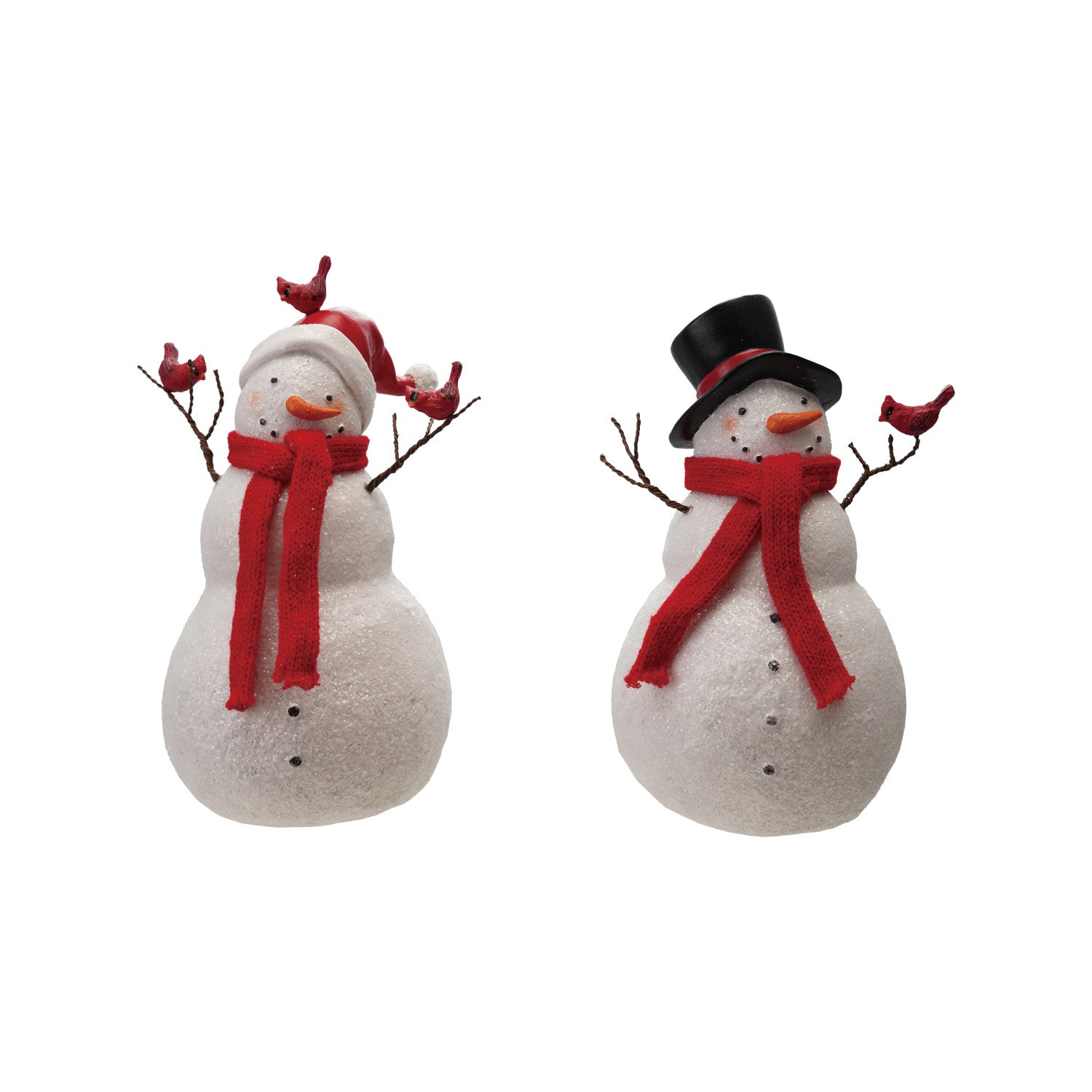 Resin Snowman with Birds, Multi Color, 2 Styles ©