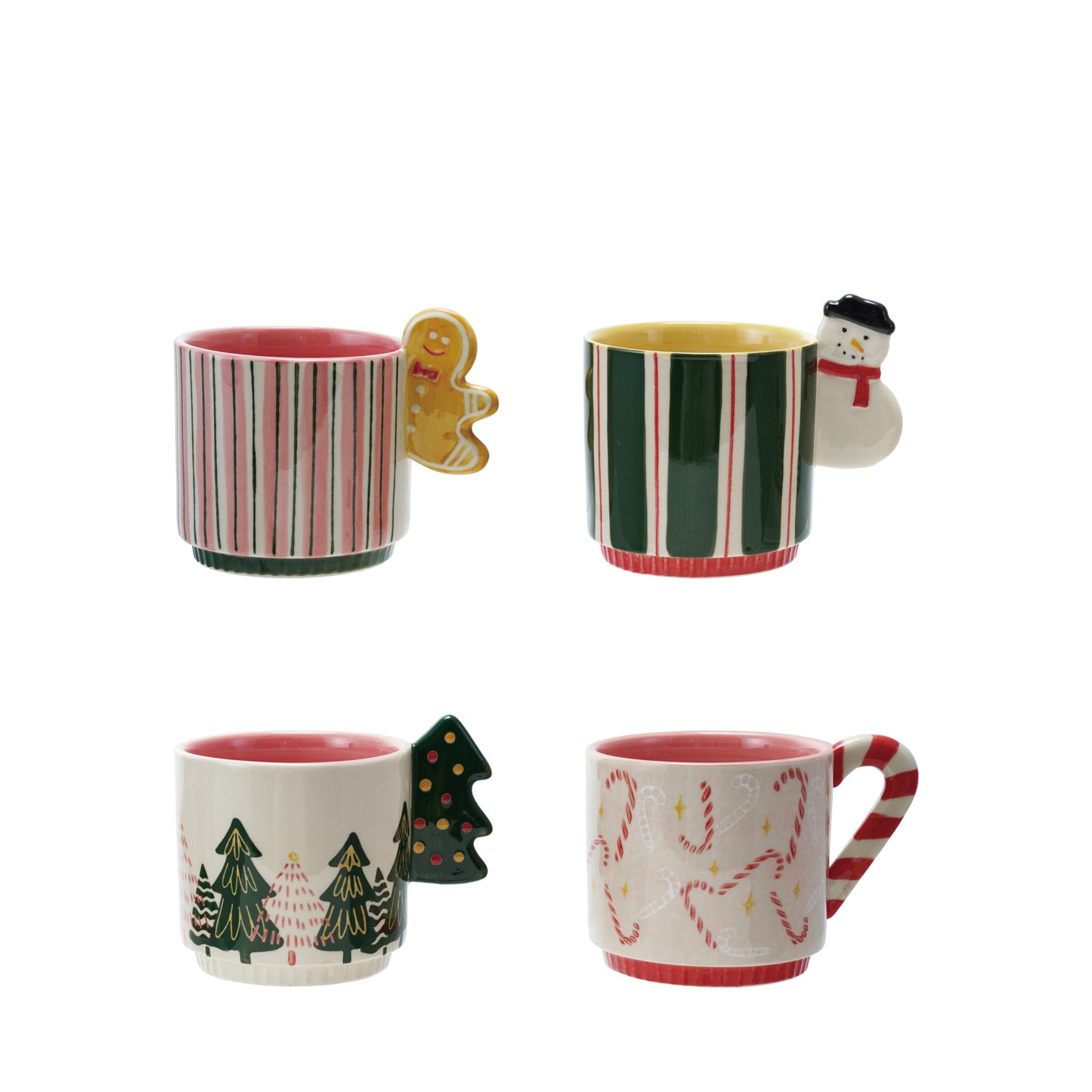 16 oz. Hand-Painted Stoneware Mug, 4 Styles