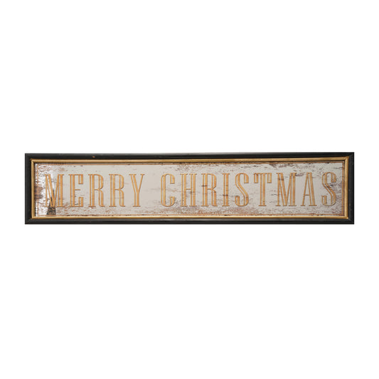 MDF Wall Décor with Antiqued Mirror "Merry Christmas"