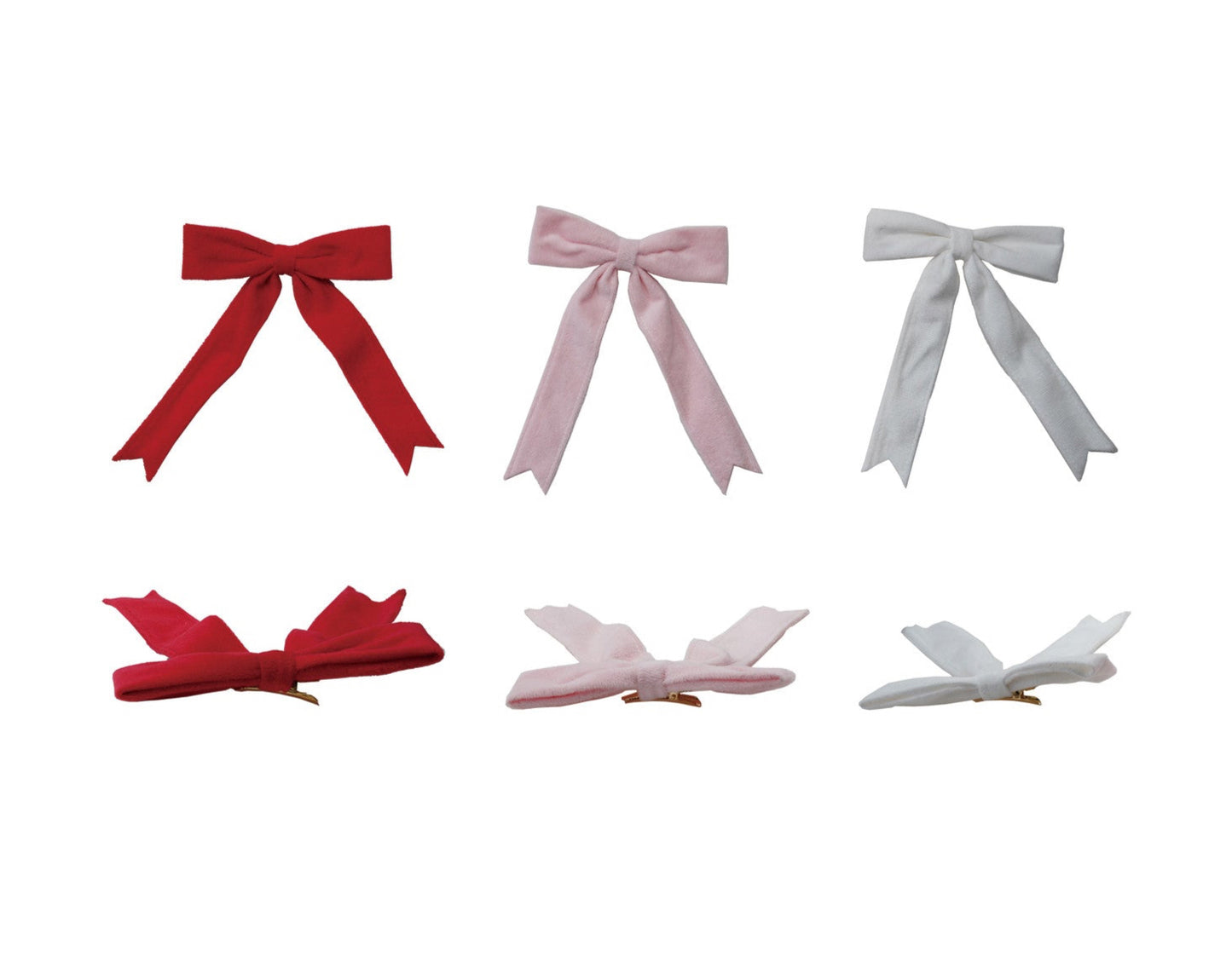 6"W x 8"H Velvet Clip-on Bow, 3 Colors