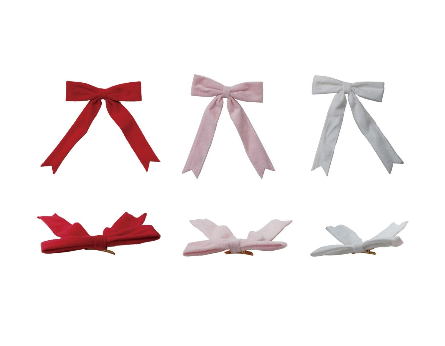 6"W x 8"H Velvet Clip-on Bow, 3 Colors