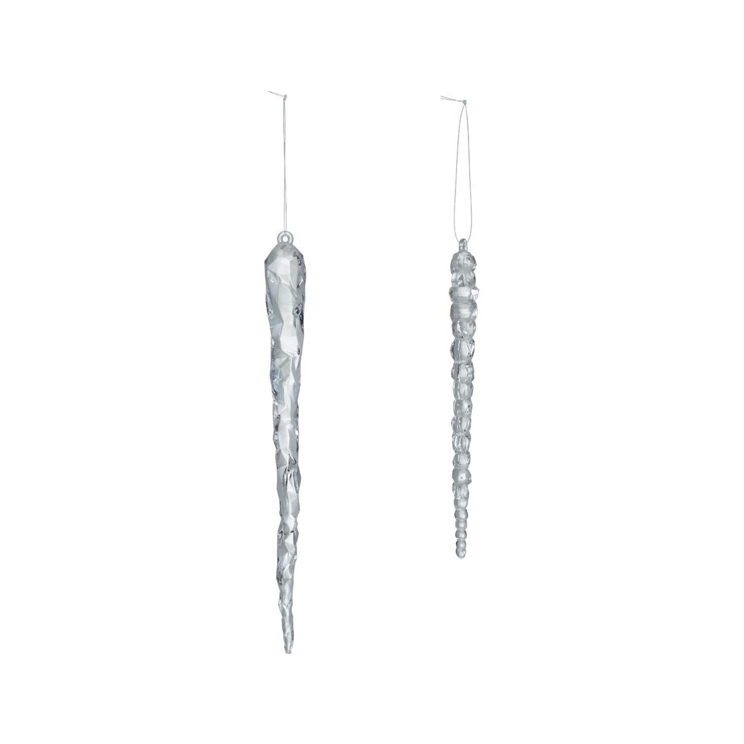 7"H - 9-1/4"H Acrylic Icicle Ornament, 2 Styles